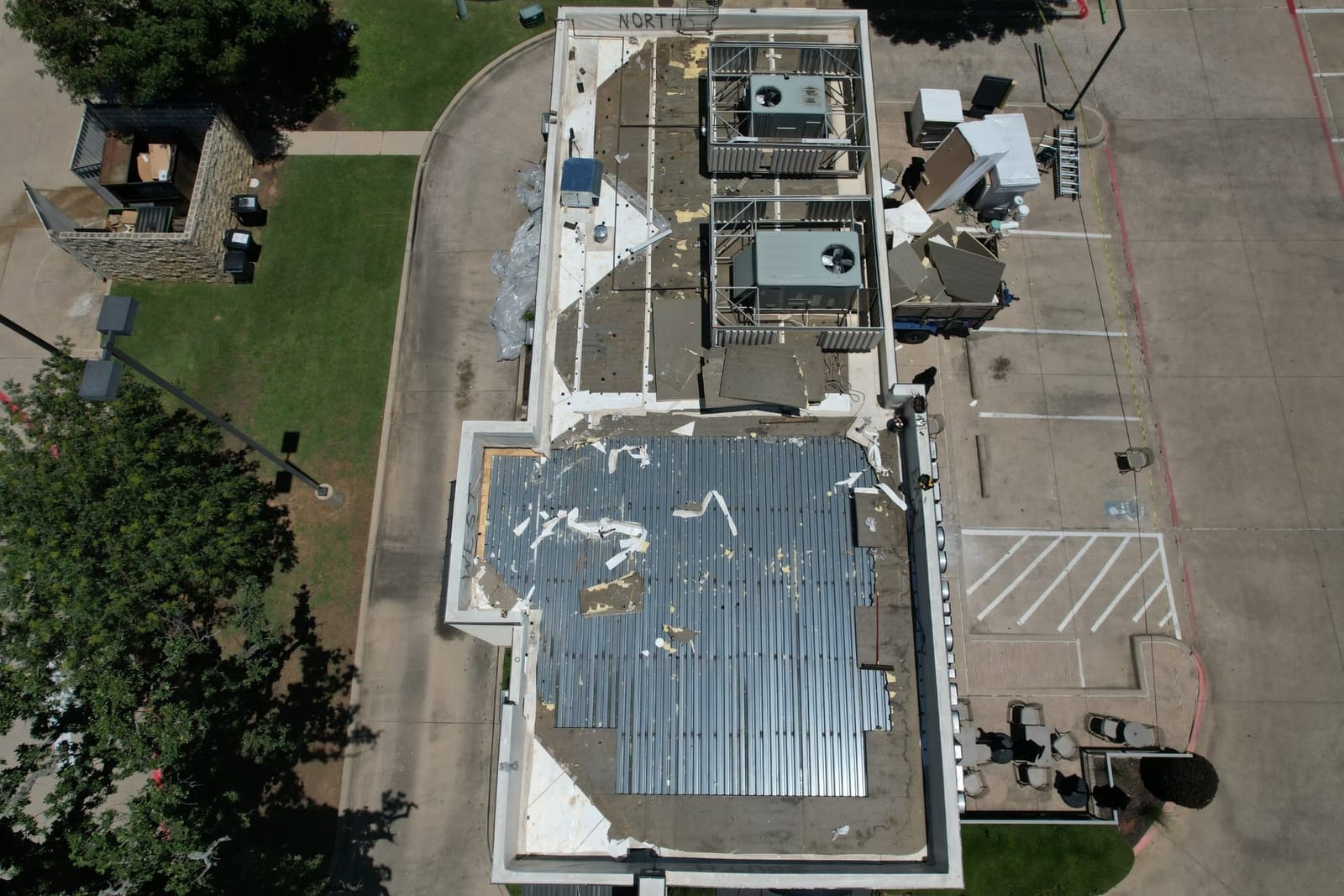 Completed commercial roofing project by Select Roofing