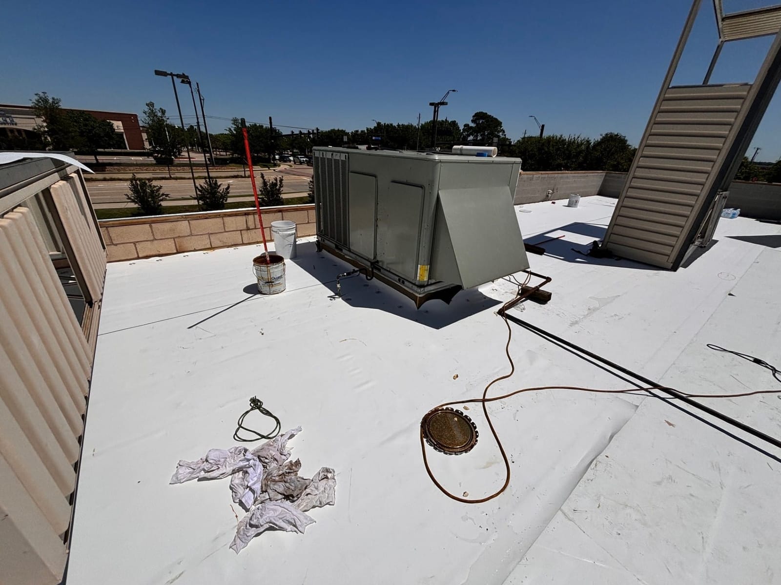 Completed commercial roofing project by Select Roofing