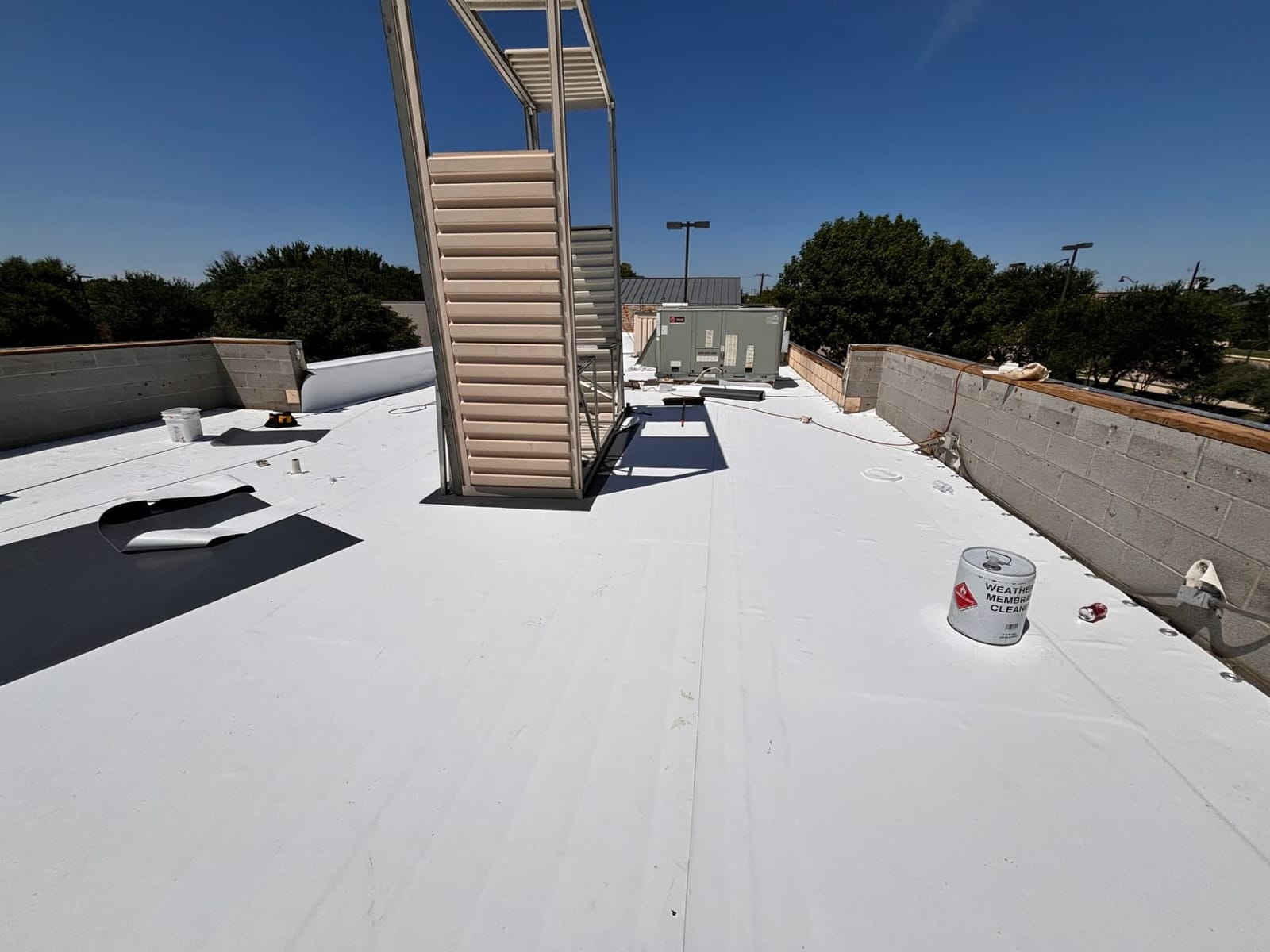 Completed commercial roofing project by Select Roofing
