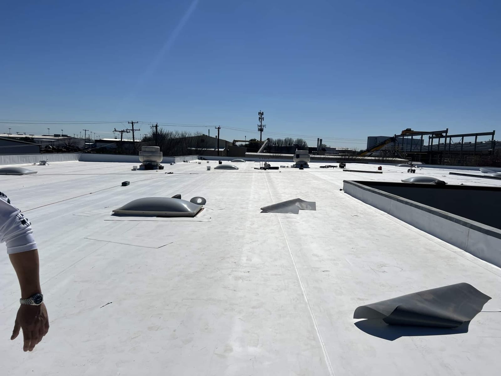 Completed commercial roofing project by Select Roofing